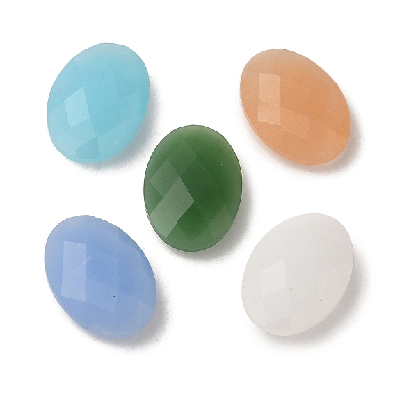 Стеклянные стразы кабошоны, назад назад, граненые, овальные