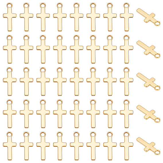 50 шт. Латунные подвески, крестик, долговечный, без никеля 