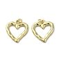 Rack Plating Brass Pendants, Lead Free & Cadmium Free, Long-Lasting Plated, Heart Charms