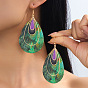 Alloy Dangle Earrings for Women, Teardrop, Golden