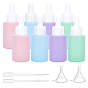 8Pcs 4 Colors Column Glass Dropper Bottles, with 8Pcs Plastic Cover & 2Pcs Pipettes & 2Pcs Funnel Hopper