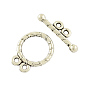Tibetan Style Alloy Flat Round Toggle Clasps, Cadmium Free & Lead Free