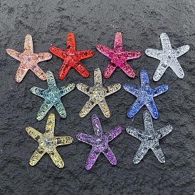 Полупрозрачные акриловые кабошоны, с блеском порошок, морская звезда