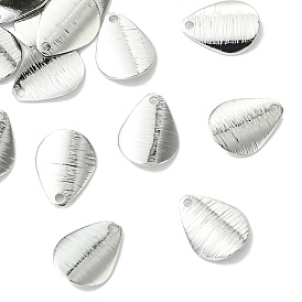 SHEGRACE Brass Pendants, Teardrop Charms, Stamping Blank Tag, Brushed Finish, Cadmium Free & Lead Free & Nickel Free