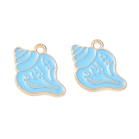 Alloy Enamel Pendants, Conch Shape Charms