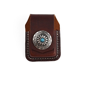 Leather Lighter Storage Bag, with Alloy Snap Button