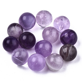 Natural Amethyst Beads, Gemstone Sphere, No Hole/Undrilled, Round
