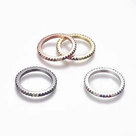 Cubic Zirconia Rings, with Brass Findings