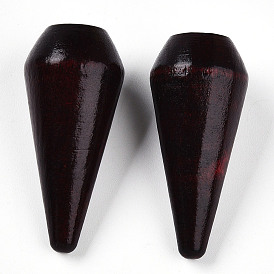 Подвески из натурального дерева, окрашенные, половине просверлил, конус