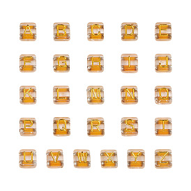 400 шт. Прозрачные гальванические акриловые многожильные звенья, прямоугольник со смешанными буквами