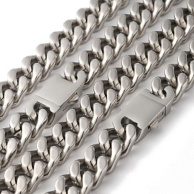 201 Stainless Steel Cuban Link Chain Necklaces