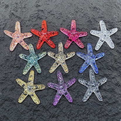 Полупрозрачные акриловые кабошоны, с блеском порошок, морская звезда
