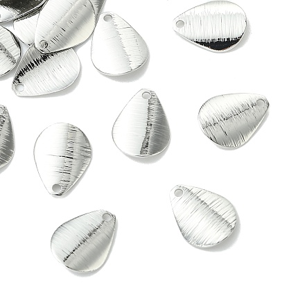 SHEGRACE Brass Pendants, Teardrop Charms, Stamping Blank Tag, Brushed Finish, Cadmium Free & Lead Free & Nickel Free