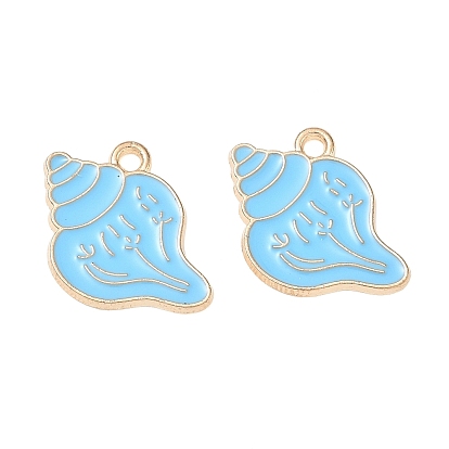 Alloy Enamel Pendants, Conch Shape Charms