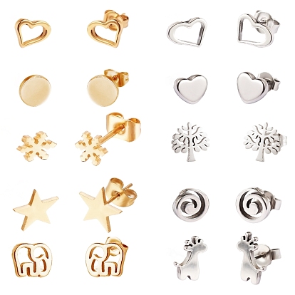 304 из нержавеющей стали уха шпильки, гипоаллергенные серьги, разнообразные