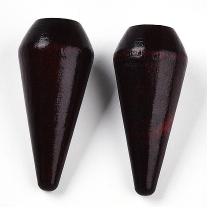 Подвески из натурального дерева, окрашенные, половине просверлил, конус