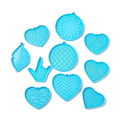 Moules à pendentif en silicone saint valentin, moules de résine, pour fermoirs porte-clés fabrication artisanale