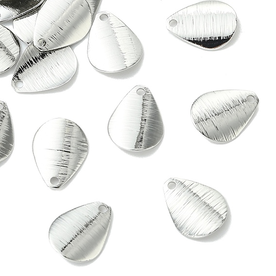 SHEGRACE Brass Pendants, Teardrop Charms, Stamping Blank Tag, Brushed Finish, Cadmium Free & Lead Free & Nickel Free