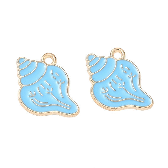 Alloy Enamel Pendants, Conch Shape Charms