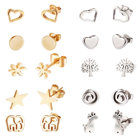 304 из нержавеющей стали уха шпильки, гипоаллергенные серьги, разнообразные