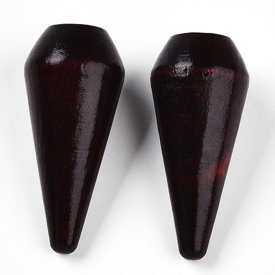 Подвески из натурального дерева, окрашенные, половине просверлил, конус