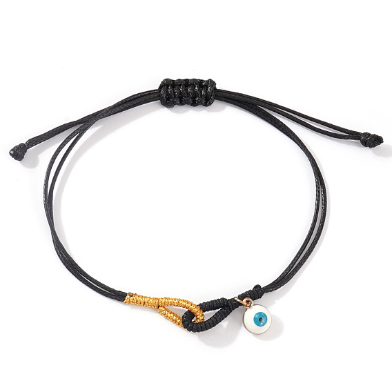 Браслеты из смолы от сглаза, регулируемые вощеные плетеные браслеты для мужчин и женщин