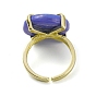 Lampwork Evil Eye Open Cuff Ring, Light Gold Brass Lucky Jewelry for Women, Lead Free & Cadmium Free