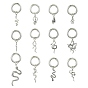 24 шт 12 стили змея сплав обувь подвески, с литыми пружинными кольцами