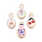 Printed Alloy Pendants, Rack Plating, Vase Charms, Cadmium Free & Nickel Free & Lead Free, Golden