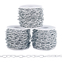 3Pcs Iron Oval Link Chains, Soldered