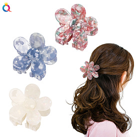 Elegant Acetate Flower Hair Clip for Sophisticated Updo Hairstyles