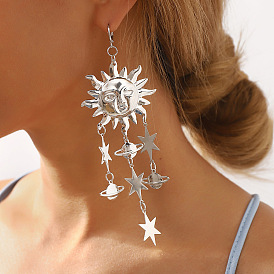 Alloy Sun Chandelier Earrings for Women