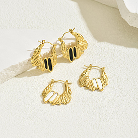 Стильные винтажные 201 серьги-кольца неправильной формы из нержавеющей стали, реальный 18 k позолоченный