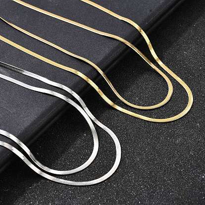 304 плоские змейки из нержавеющей стали, двойные цепочки-ожерелья, ионное покрытие (ip)