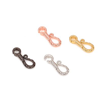 Brass S-Hook Clasps, Long-Lasting Plated