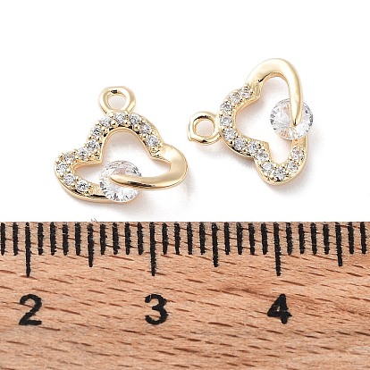 Brass Micro Pave Clear Cubic Zirconia Charms, Cloud Charms