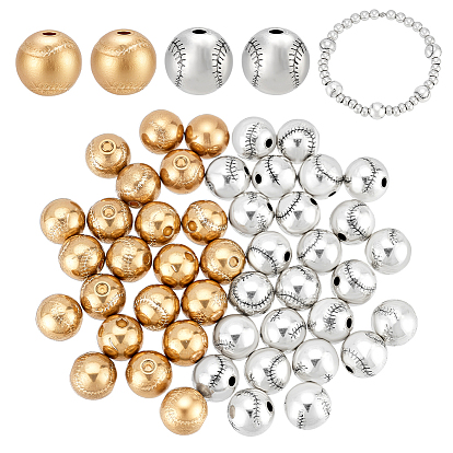 60 шт 2 стили бусины из сплава в тибетском стиле, теннис/бейсбол