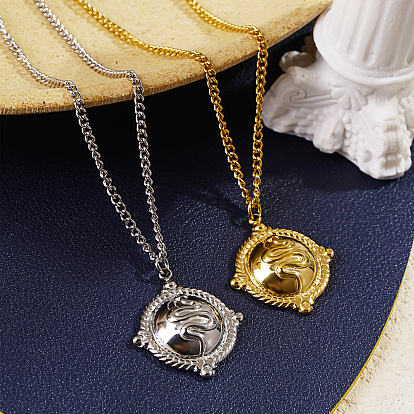 Винтажные готические ожерелья из нержавеющей стали в виде змеи для унисекс