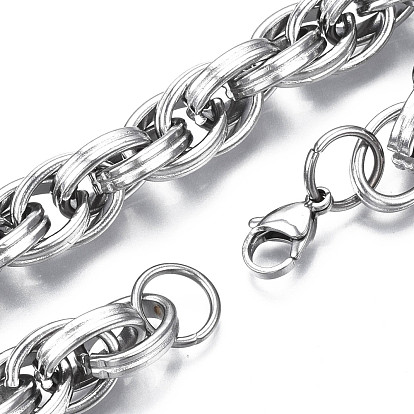 201 Stainless Steel Rope Chain Bracelet for Men Women