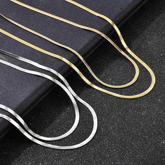 304 плоские змейки из нержавеющей стали, двойные цепочки-ожерелья, ионное покрытие (ip)