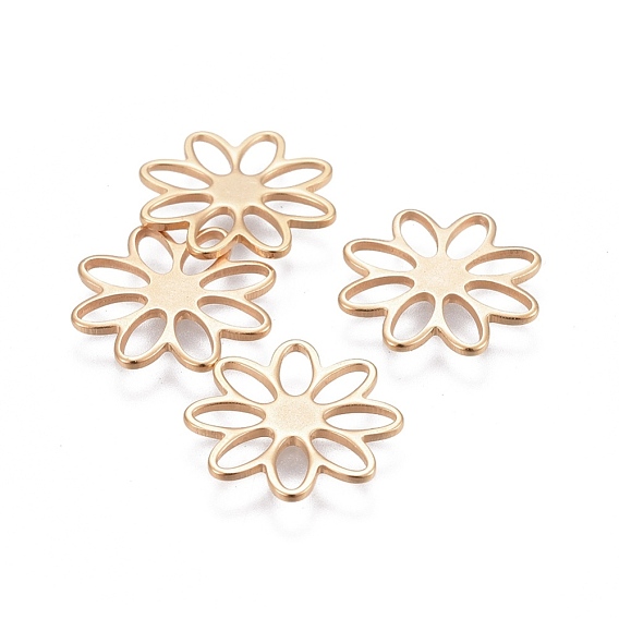 304 Stainless Steel Charms, Flower