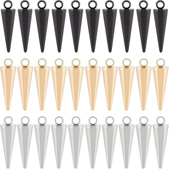 30 шт 3 стиль подвески из нержавеющей стали, шип / конус
