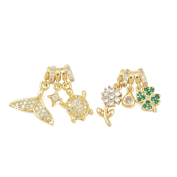 Латунные микро проложить кубического циркония подвески, без кадмия и без свинца, стойки покрытие, долговечный, реальный 18 k позолоченный