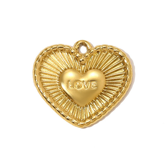 304 подвески из нержавеющей стали, сердце прелести, ионное покрытие (ip), зеркальная полировка