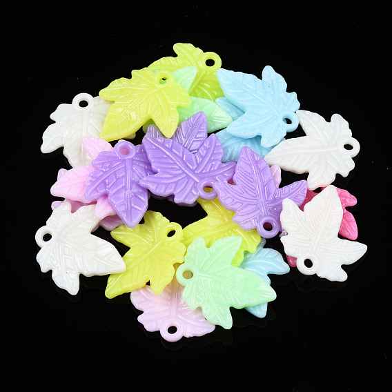 Opaque Acrylic Beads, Maple Leaf