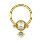 304 Кольцо для носа из нержавеющей стали с подвесками в виде планет из прозрачных кубических цирконий из латуни