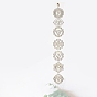 Bricolage inachevé bohème méditation énergie symbole bois pendentif kits de décoration, 7 Ornement suspendu d'art mural chakra yoga, avec une corde
