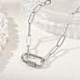 304 Цепочки из нержавеющей стали в виде скрепок с подвесками-карабинами., без потускнения