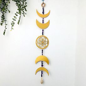 Bohemian style wooden hanging wall decoration pendant natural crystal bedroom living room wall hanging