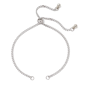 2.5мм 304 изготовление браслета-слайдера из нержавеющей стали, с пластиковыми подвесками ccb и латунными бусинами